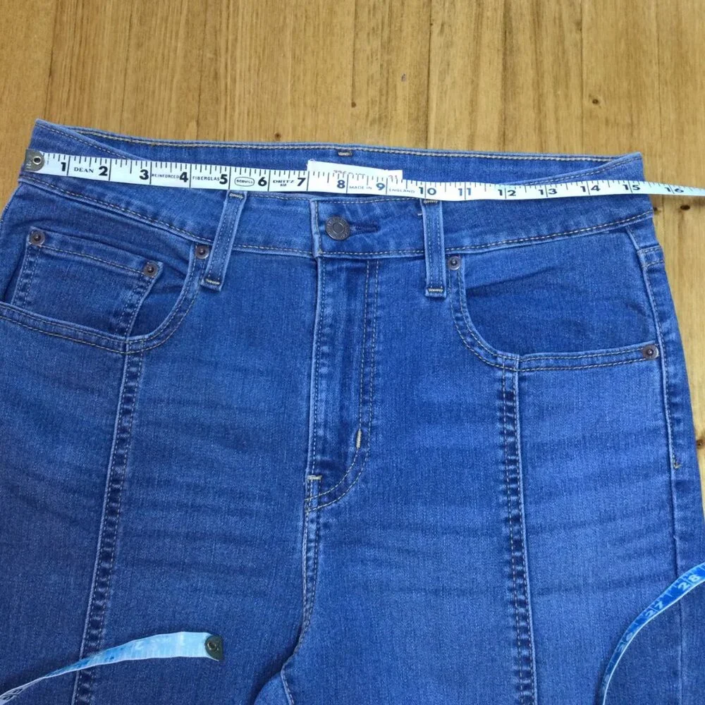 Levis 726 Retro High Rise Bootcut Jeans Womens Size 31 Slit Leg Boho Hippie
